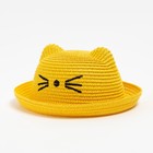 Шляпа для девочки MINAKU "Кошечка", цв. жёлтый, р-р 50 - фото 321013310