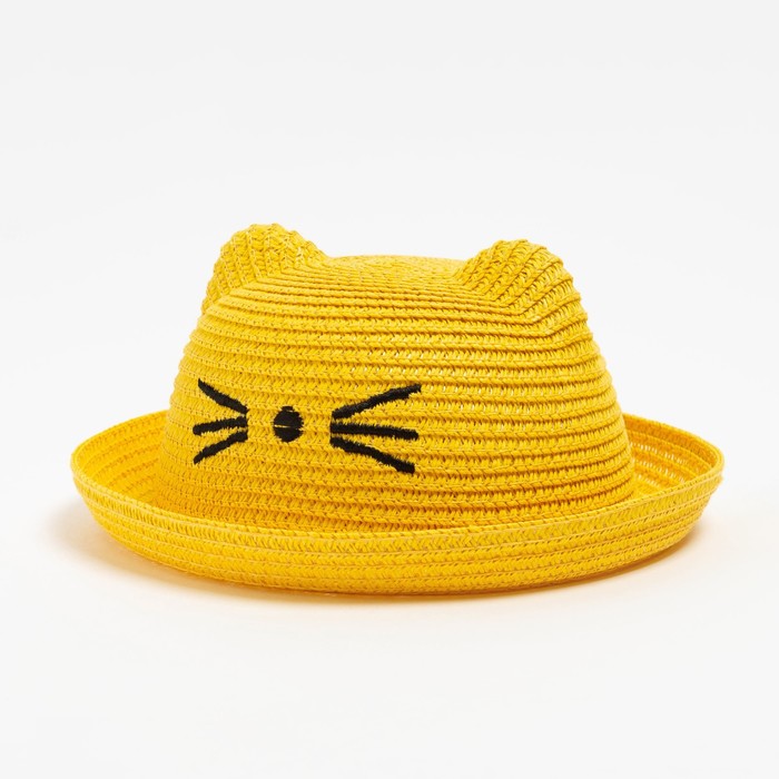 Шляпа для девочки MINAKU &quot;Кошечка&quot;, цв. жёлтый, р-р 50