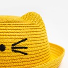 Шляпа для девочки MINAKU "Кошечка", цв. жёлтый, р-р 50 - Фото 3