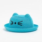 Шляпа для девочки MINAKU "Кошечка", цв. голубой, р-р 50 - фото 11542125