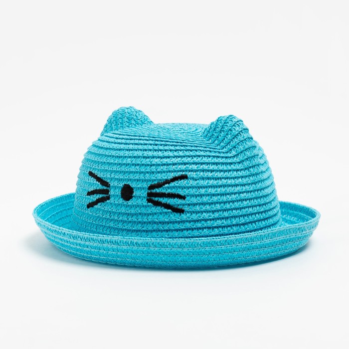 Шляпа для девочки MINAKU &quot;Кошечка&quot;, цв. голубой, р-р 50