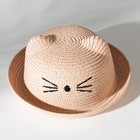 Шляпа для девочки MINAKU "Кошечка", цв. розовый, р-р 50 - Фото 1