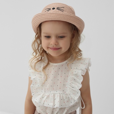 Шляпа для девочки MINAKU «Кошечка», размер 50, розовая