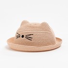 Шляпа для девочки MINAKU "Кошечка", цв. розовый, р-р 52 - фото 321013323