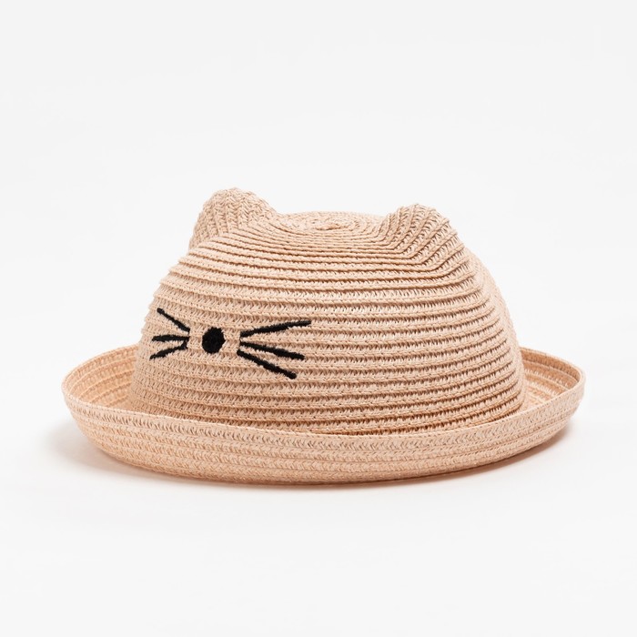 Шляпа для девочки MINAKU "Кошечка", цв. розовый, р-р 52 - Фото 1