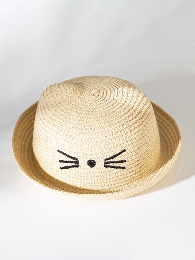 Шляпа для девочки MINAKU «Кошечка», цвет молочный, размер 52 (3-5 лет)