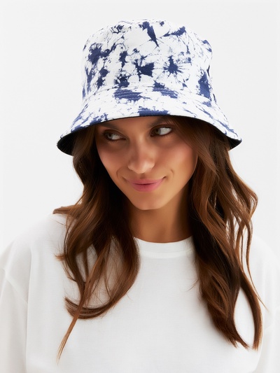 Панама женская MINAKU Tie-dye, белая, зелёная, размер 56-58
