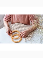 Ручки для сумки деревянные, d=10.5, 13.5×13.5 см, 2 шт., бежевые 7338413