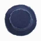 Панама джинсовая с необработанными краями MINAKU цвет синий, размер 56-58 - Фото 7