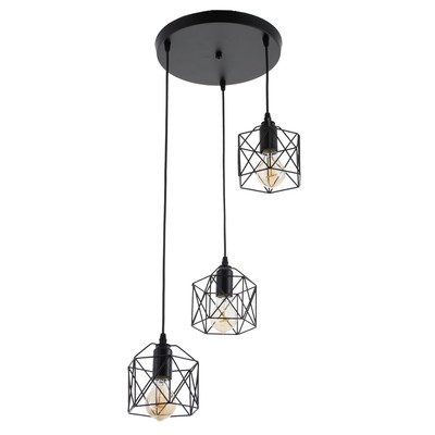 Светильник «Прямоугольник» 3×40 Вт E27 черный 25×25×14-134 см