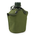 Фляжка армейская походная Adventure, 1 л, для воды, с котелком, пластиковая, зелёная - Фото 2