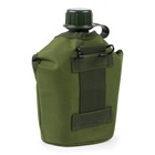 Фляжка армейская походная Adventure, 1 л, для воды, с котелком, пластиковая, зелёная - Фото 3