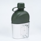 Фляжка армейская походная Adventure, 1 л, для воды, с котелком, пластиковая, зелёная - Фото 7