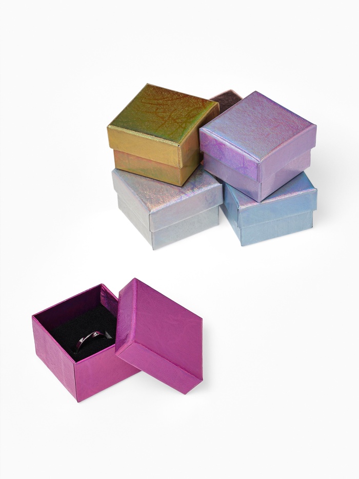 Коробочка подарочная под кольцо, серьги «Голография», 5×5 см, (полезная часть 4.5×4.5 см), МИКС - Фото 1