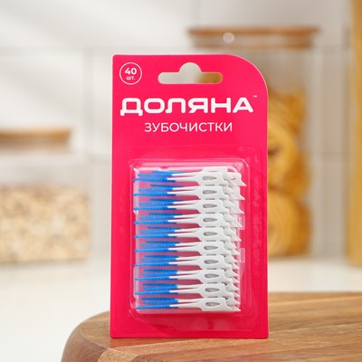 Зубочистки Доляна «Синтек», 40 шт., пластик, синие