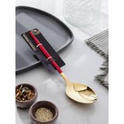 Ложка гарнирная из нержавеющей стали Magistro «Грэйс», h=27,5 см, цвет ручки красный, цвет головы золотой - фото 53366206