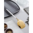 Лопатка из нержавеющей стали Magistro «Грэйс», h=26 см, цвет ручки белый, цвет головы золотой - Фото 2