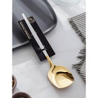 Лопатка из нержавеющей стали Magistro «Грэйс», h=26 см, цвет ручки белый, цвет головы золотой - Фото 3