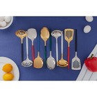 Лопатка из нержавеющей стали Magistro «Грэйс», длина 26 см, цвет ручки голубой, цвет головы золотой - Фото 4