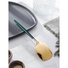 Лопатка из нержавеющей стали Magistro «Грэйс», длина 26 см, цвет ручки зелёный, цвет головы золотой 7354128