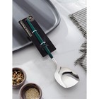 Лопатка из нержавеющей стали Magistro «Грэйс», длина 26 см, цвет ручки зелёный, цвет головы серебряный - Фото 3