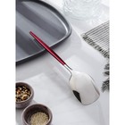 Лопатка из нержавеющей стали Magistro «Грэйс», длина 26 см, цвет ручки красный, цвет головы серебряный - Фото 2