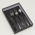 Набор столовых приборов Magistro Tradition, 4 предмета, цвет чёрный 7354155