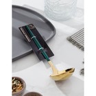 Половник цельнотянутый Magistro «Грэйс», h=24 см, цвет ручки зеленый, цвет головы золотой - фото 53366213