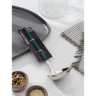 Половник из нержавеющей стали цельнотянутый Magistro «Грэйс», h=24 см, цвет ручки зеленый, цвет головы серебряный 7354161