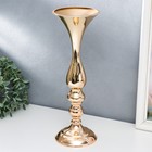 Подсвечник металл на 1 свечу "Изящный" золотой 38х13х13 см - фото 22689747