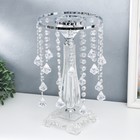 Подсвечник акрил на 1 свечу "Хрустальные капли" серебро 34х20х20 см - фото 22689750