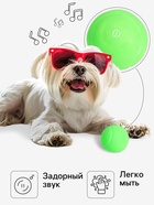 Игрушка пищащая «Теннисный мяч» для собак, 7 см, зёленая - Фото 2