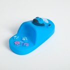 Игрушка пищащая "Тапок" для собак, 10 см, голубая - Фото 2