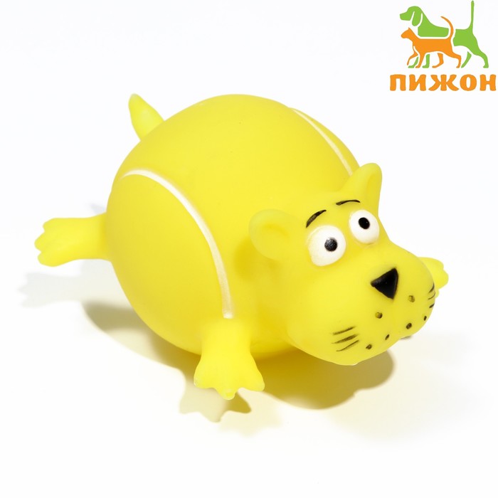 Игрушка пищащая "Собакомяч" для собак, 10 см, жёлтая - Фото 1