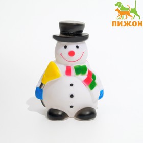 Игрушка пищащая "Снеговик в шляпе" для собак, 7,5 х 11 см