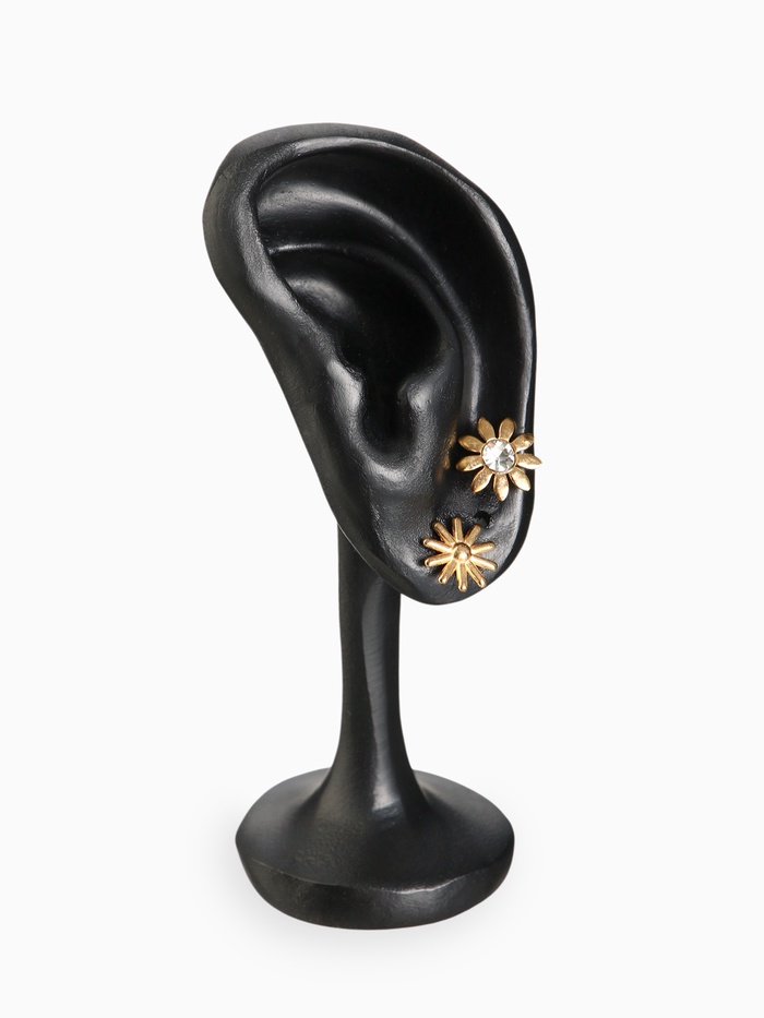 Подставка под серьги «QF. Ухо», 4.2×3×11 см, 3 отверстия, чёрная - Фото 1