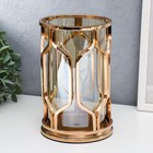 Подсвечник металл,  на 1 свечу "Соты" золото 12,5х12,5х20 см - фото 21464886