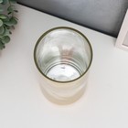 Подсвечник стекло на 1 свечу "Полоски" золото 20х10х10 см - фото 25486841