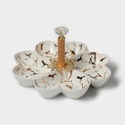 Менажница 4 ячейки «Марбл», 20×3.2 см, цвет белый - Фото 1