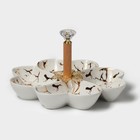 Менажница 4 ячейки «Марбл», 20×3.2 см, цвет белый - Фото 2