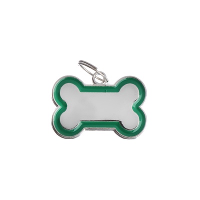 Адресник под гравировку «Косточка», 3.2×2.3 см, объёмный, металл, зелёный