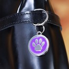 Адресник под гравировку "Лапа", 2,5 см, фиолетовый - Фото 5