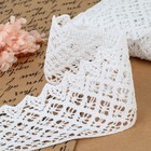 Кружево вязаное, 80 мм × 10 ± 1 м, цвет белый - Фото 1