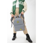 Рюкзак школьный текстильный «Значки», 37 х 33 х 17 см, с липучками, серый - Фото 10