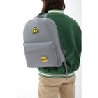 Рюкзак школьный текстильный «Значки», 37 х 33 х 17 см, с липучками, серый - Фото 9
