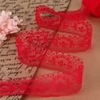 Кружево капроновое, 35 мм, 10±1 м, цвет красный - Фото 1