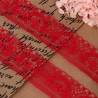 Кружево капроновое, 35 мм, 10±1 м, цвет красный - Фото 2