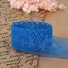 Кружево капроновое, 35 мм, 10±1 м, цвет синий - Фото 3