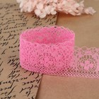 Кружево капроновое, 35 мм × 10 ± 1 м, цвет розовый - Фото 3