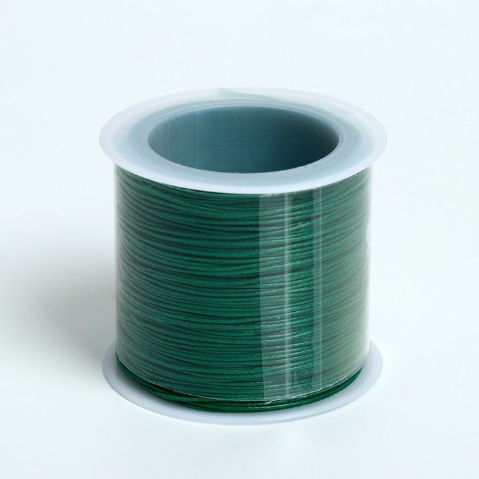 Шнур вощеный из полиэстера d=0,5 мм, L=50 м, цвет зелёный - Фото 1